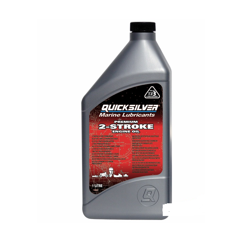 Aceite para motores fueraborda de 2 tiempos Mercury/Quicksilver Premium TC-W3 1L (92-858021QB1)