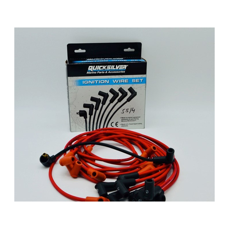 Juego de cables de encendido Mercury/Quicksilver incl. conector de bujía para Mercruiser V8 7.4L/8.2L (84-816608Q61)