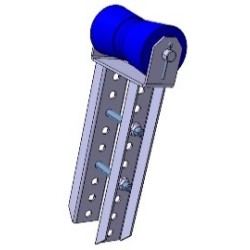 Rodillo de quilla con soporte plano 133 x Ø 79 mm, longitud 360 mm