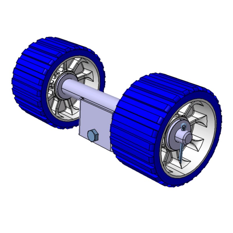 Rueda doble con 1 conexión para soporte 34 x 34 mm