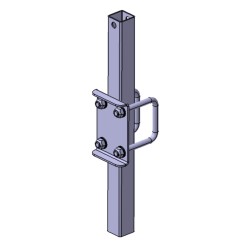 Soporte de pinza 34 x 34 mm, longitud 400 mm incl. soporte en U + placa de montaje para marco 60 x 30 mm