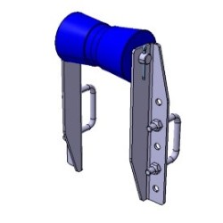 Rodillo de quilla con soporte angular 133 x Ø 79 mm