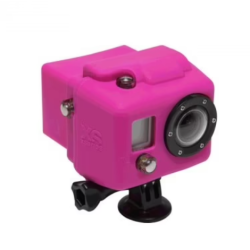 XSories Funda de silicona con capucha GoPro HD1 + 2 - rosa