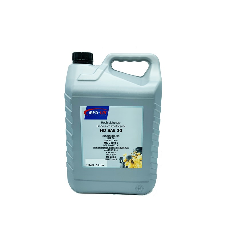 Aceite de motor monogrado de alto rendimiento MPG-LIN HD SAE 30 5L