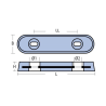 Ánodos del casco de aluminio de aprox. 250 mm.