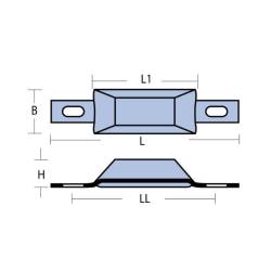 Ánodos Ánodos del casco de zinc planos rectangulares aprox.