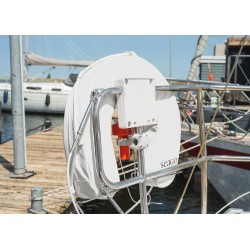 Aro salvavidas en forma de herradura / blanco / incluye soporte y lámpara SOLAS