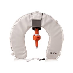 Aro salvavidas en forma de herradura / blanco / incluye soporte y lámpara SOLAS