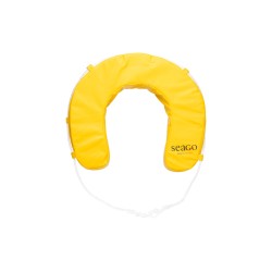 Aro salvavidas en forma de herradura / amarillo / incluye soporte y lámpara SOLAS