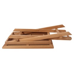 Conjunto de mesa plegable de teca con dos sillas plegables