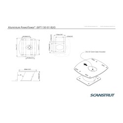 Soporte para radar PowerTower / soporte para antena satelital / APT-150-01-BLK / negro