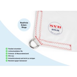 Vela de sol cuadrada / blanca / 2,5 x 2,5 m