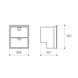 Frigorífico doble y cajón congelador DRW180A / 150 ltr.