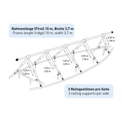 Estructura de voladizo para lona de almacenamiento de invierno
