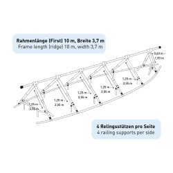 Estructura de voladizo para lona de almacenamiento de invierno