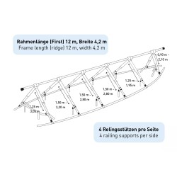 Estructura de voladizo para lona de almacenamiento de invierno