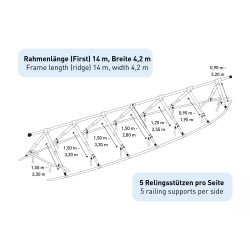 Estructura de voladizo para lona de almacenamiento de invierno