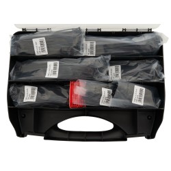 Surtido de bridas para cables en estuche / Contenido: 700 piezas.