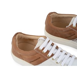 Zapatilla deportiva GENOA de lona reciclada, para hombre / color tostado / blanco