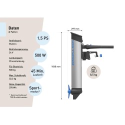 Motor fueraborda eléctrico eLite / 500W / eje largo