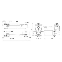 Actuador lineal 50 ST 20 NEWAVE / Fuerza de empuje 700 kg / 12 V