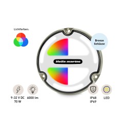 Luz LED subacuática APELO A3 RGB / Bronce / blanco / 6000 lúmenes