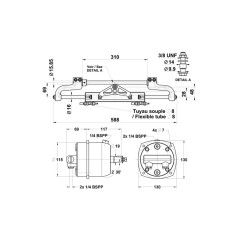 Sistema de dirección hidráulica para motores fueraborda / hasta 225 hp