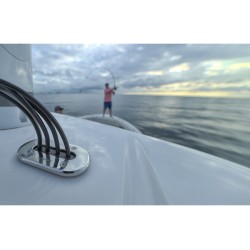 Pasacables multicable de perfil bajo / cable máx. 15 mm / acero inoxidable / DS-LP-MULTI-S