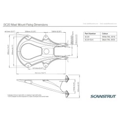 Soporte de mástil de radar SC20-BLK / negro